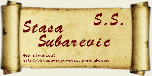Staša Šubarević vizit kartica